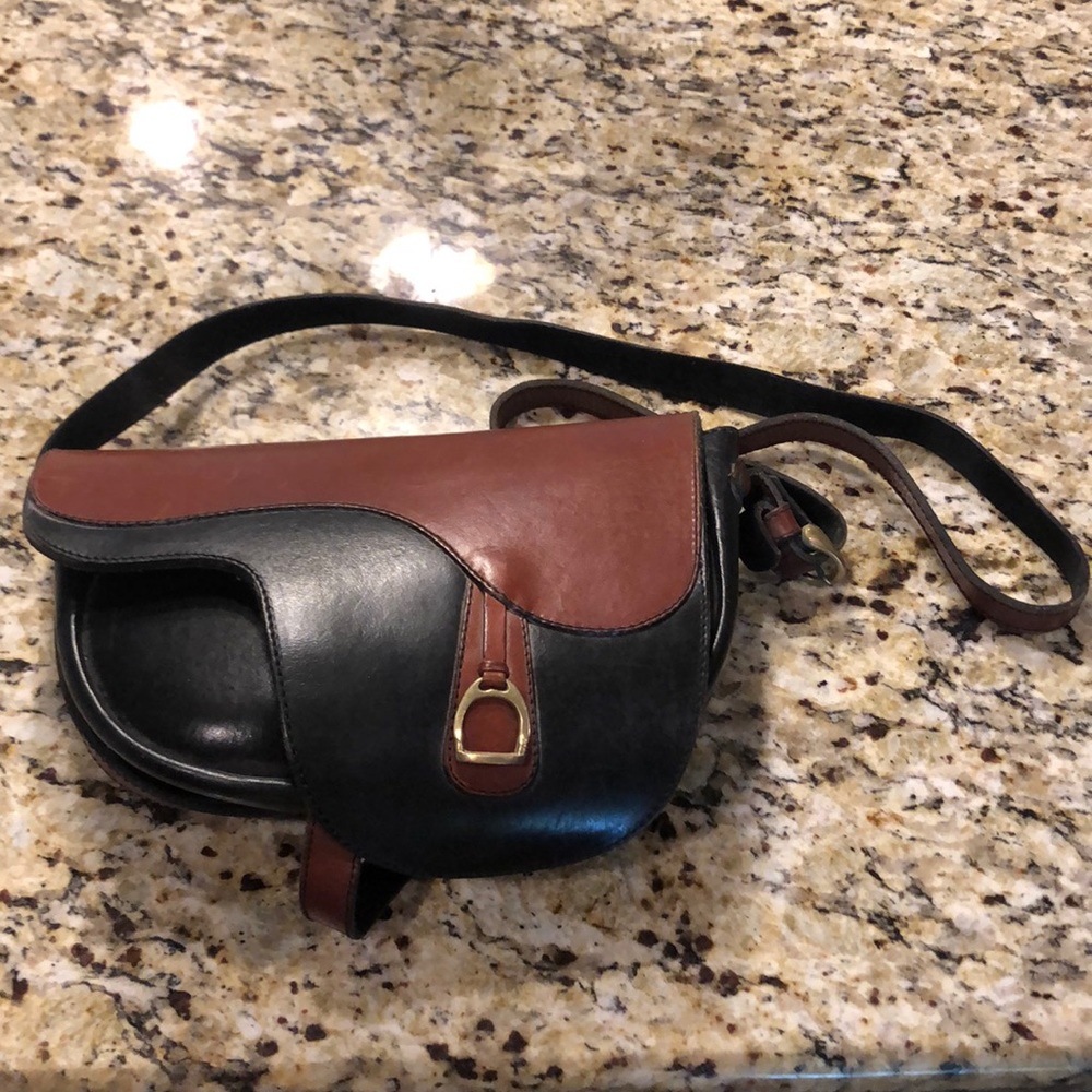 Genuine Leather English Saddle Shaped Purse